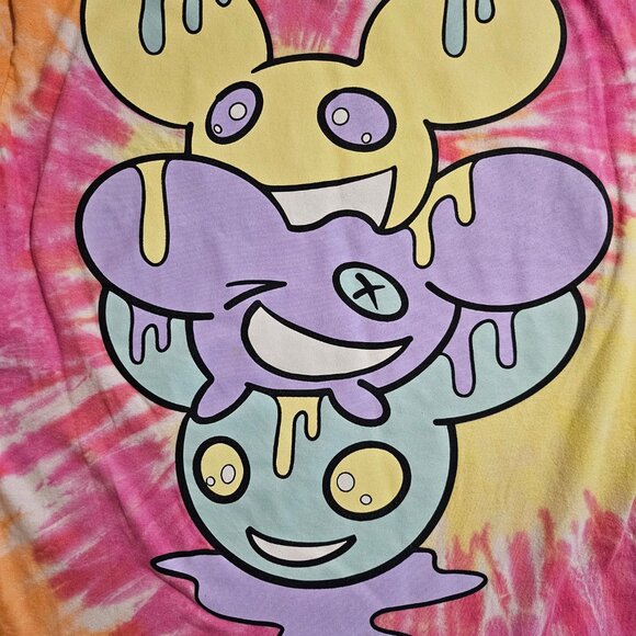 Deadmaus Tie Dye Graphic Print Unisex Tee Shirt - Size M(M) L(W) - Picture 4 of 4